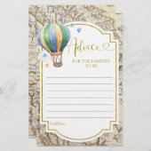 Vintage Karte Luftballon Babyduschratenkarte (Vorne/Hinten)