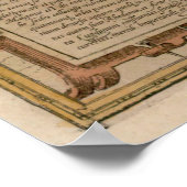 Vintage Karte Lyon France (1572) Poster (Ecke)