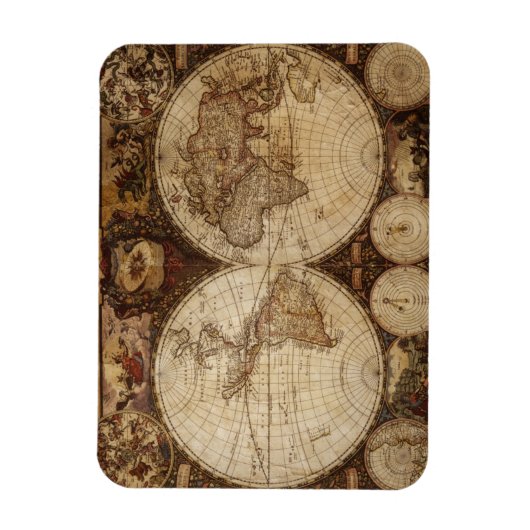 Vintage Karte Magnet (Vertikal)