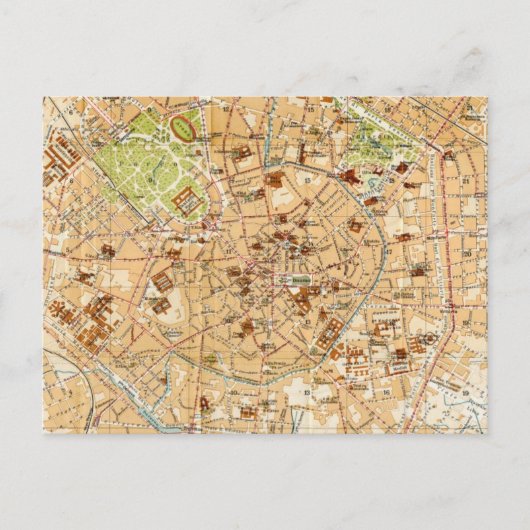 Vintage Karte Mailands Italien (1914) (Vorderseite)