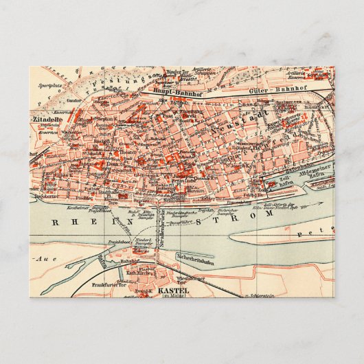 Vintage Karte Mainz Deutschland (1905) (Vorderseite)
