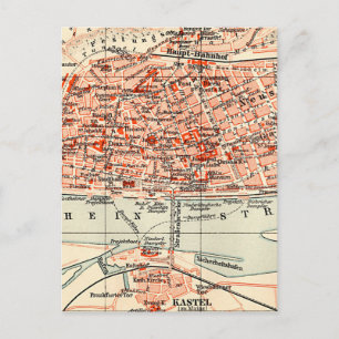 Vintage Karte Mainz Deutschland (1905)