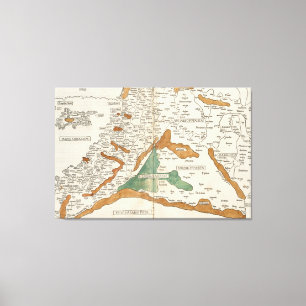 Vintage Karte Mesopotamiens (1482) Leinwanddruck