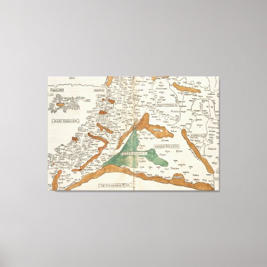 Vintage Karte Mesopotamiens (1482) Leinwanddruck (Vorderseite)