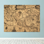 Vintage Karte Mexikos (1600) Leinwanddruck (Insitu (Holzboden))