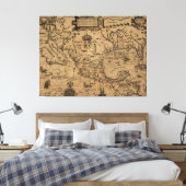 Vintage Karte Mexikos (1600) Leinwanddruck (Insitu (Schlafzimmer))