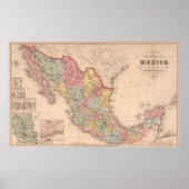 Vintage Karte Mexikos (1859) Poster (Vorne)