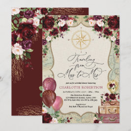 Vintage Karte Miss an Mrs Travel Brautparty