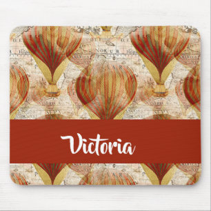 Vintage Karte mit Ballons Mousepad