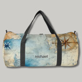 Vintage Karte mit Compass Monogram Duffle Bag