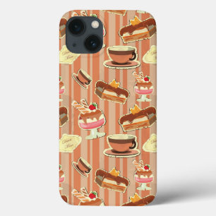 Vintage Karte mit einem Erdbeernachtisch iPhone 13 Hülle