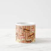 Vintage Karte mit einem Erdbeernachtisch Espressotasse (Vorderseite)