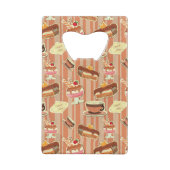 Vintage Karte mit einem Erdbeernachtisch Kreditkarten Flaschenöffner (Rückseite)