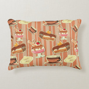 Vintage Karte mit einem Erdbeernachtisch Zierkissen