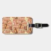 Vintage Karte mit Erdbeerdessert Gepäckanhänger (Vorderseite horizontal)