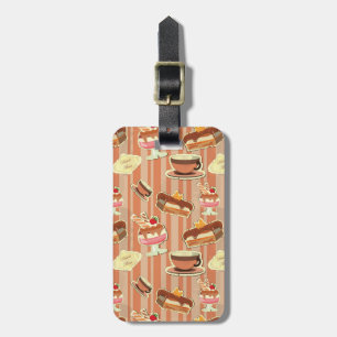 Vintage Karte mit Erdbeerdessert Gepäckanhänger