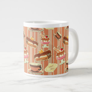 Vintage Karte mit Erdbeerdessert Jumbo-Tasse