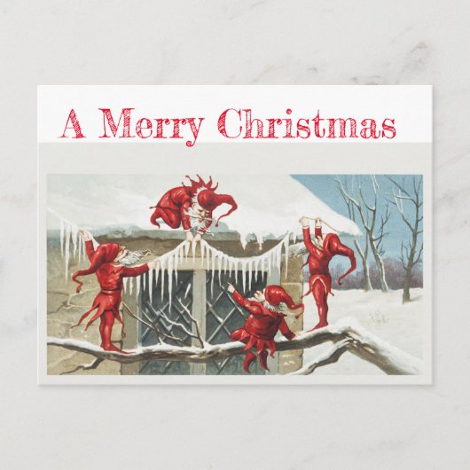 Vintage Karte mit Gnomen (Vorderseite)