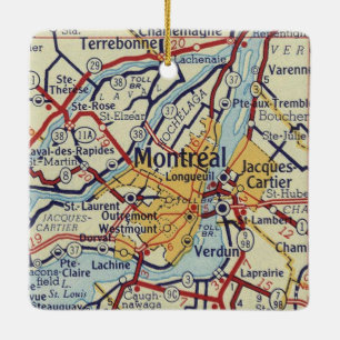 Vintage Karte Montreal QC Keramikornament