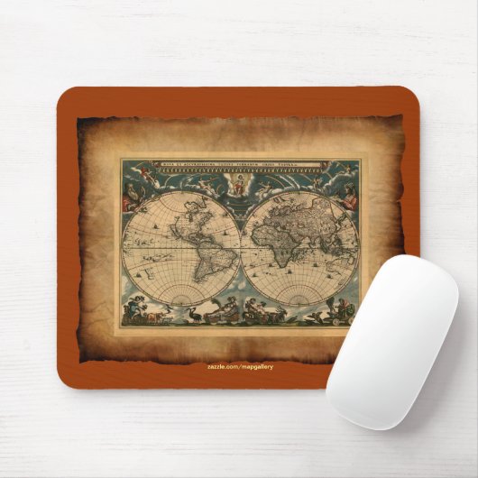 Vintage Karte Mousepad (Mit Mouse)