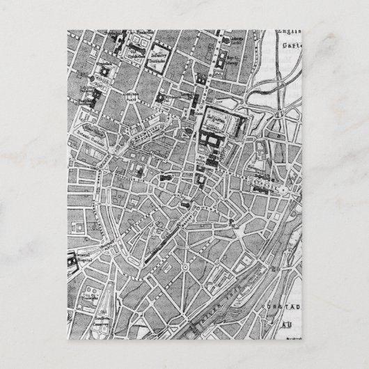 Vintage Karte München Deutschland (1884) (Vorderseite)