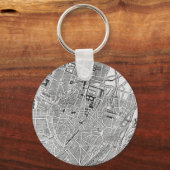 Vintage Karte München Deutschland (1884) Schlüsselanhänger (Vorderseite)