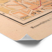 Vintage Karte München Deutschland (1890) Poster (Ecke)