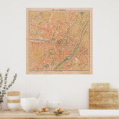 Vintage Karte München Deutschland (1890) Poster (Küche)
