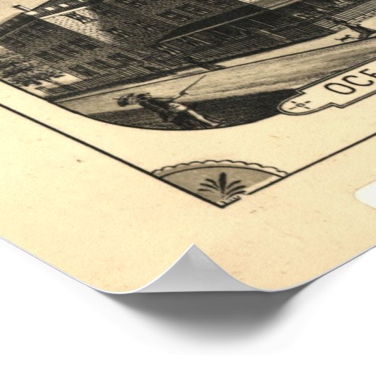 Vintage Karte Nantucket (1881) Poster (Ecke)