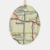 Vintage Karte Nashville IL Keramik Ornament (Rechts)