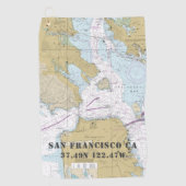 Vintage Karte Nautical San Francisco CA Golfhandtuch (Vorderseite)