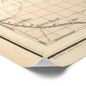 Vintage Karte Nebraska (1874) Poster (Ecke)