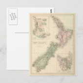 Vintage Karte Neuseelands (1854) (Vorne/Hinten)