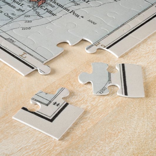 Vintage Karte Neuseelands (1900) Puzzle (Seite)