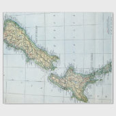 Vintage Karte Neuseelands (1921) Geschenkpapier (Flach)