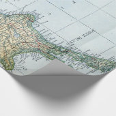 Vintage Karte Neuseelands (1921) Geschenkpapier (Ecke)