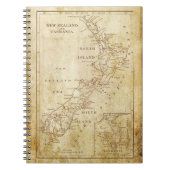 Vintage Karte Neuseelands c1879 Notizblock (Vorderseite)