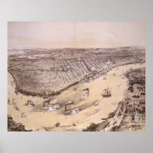 Vintage Karte New Orleans (1851) Poster