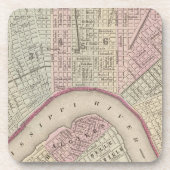 Vintage Karte New Orleans (1880) Untersetzer (Vorderseite)