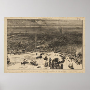 Vintage Karte New Orleans (1884) Poster