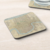 Vintage Karte New Orleans (1919) Getränkeuntersetzer (Linke Seite)