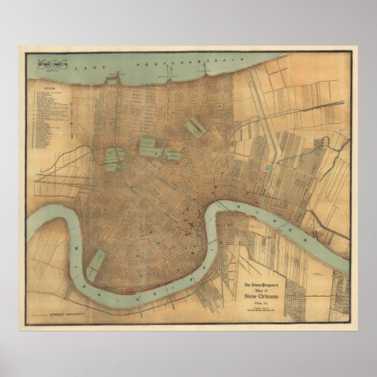 Vintage Karte New Orleans (1919) Poster (Vorne)