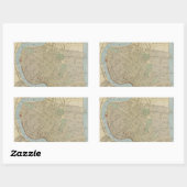 Vintage Karte New Orleans (1919) Rechteckiger Aufkleber (Blatt)