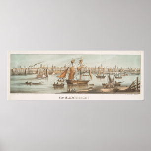 Vintage Karte New Orleans LA (1854) Poster