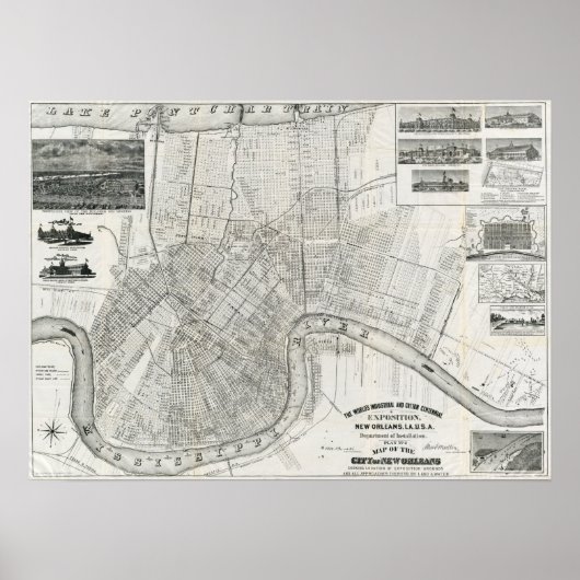 Vintage Karte New Orleans Poster (Vorne)