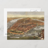 Vintage Karte New Yorks (1870) (Vorne/Hinten)