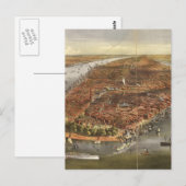 Vintage Karte New Yorks (1870) (Vorne/Hinten)