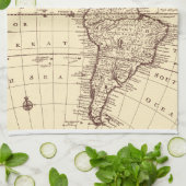 Vintage Karte Nord- und Südamerikas Geschirrtuch (Gefaltet)