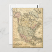 Vintage Karte Nordamerikas (Vorne/Hinten)