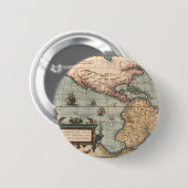 Vintage Karte Nordamerikas Button (Vorne & Hinten)